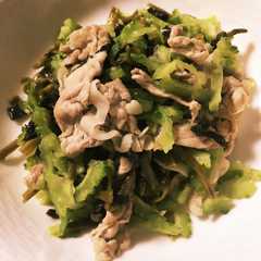 ゴーヤと豚肉高菜炒め-レシピのメイン写真