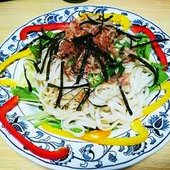 ツナと梅オクラのサラダうどん❁-レシピのメイン写真