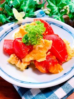 炒めて美味しい♡トマトと卵のさっと炒め-レシピのメイン写真