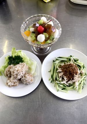 珍珠丸子・棒棒鶏・什錦水菓羹-レシピのメイン写真