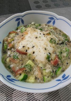 みょうが紫蘇オクラ胡瓜入りとろろ豆腐がけ-レシピのメイン写真