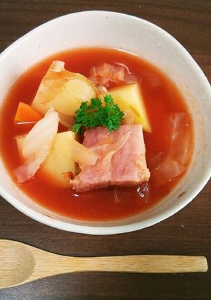 朝食に♡トマトとベーコンのスープ-レシピのメイン写真