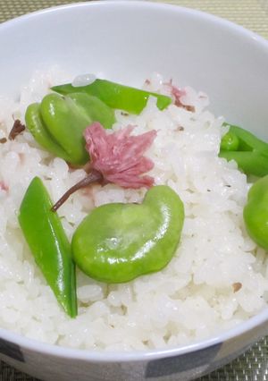 桜花と空豆のご飯-レシピのメイン写真