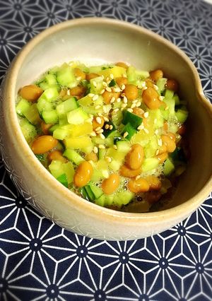 たくあんの食感がたまらない納豆サラダ♪-レシピのメイン写真