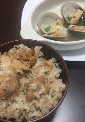 ホンビノスとひじき、お揚げの混ぜ込ごはん-レシピのメイン写真