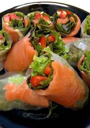バジルソースで食べる生春巻き-レシピのメイン写真