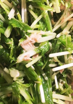 超簡単！水菜とツナのオリーブオイル和え-レシピのメイン写真