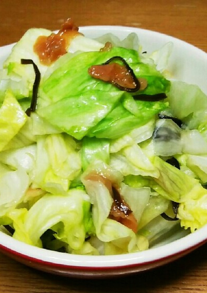 簡単♪レタスの塩昆布と梅肉の和え-レシピのメイン写真