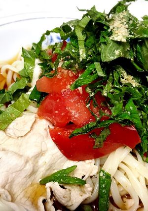 豚しゃぶとトマトの簡単ぶっかけうどん-レシピのメイン写真