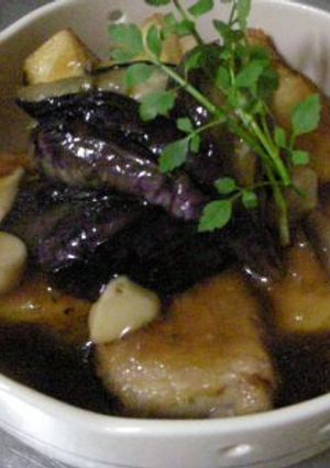 ひき肉入り高野豆腐と茄子の揚げ煮-レシピのメイン写真