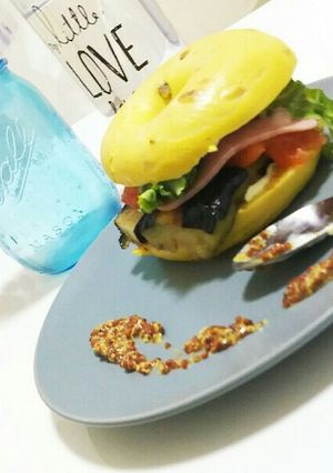 美味しすぎる！焼きナス入りベーグルサンド-レシピのメイン写真