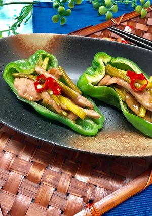 豚肉とニンニクの芽の酢味噌炒め-レシピのメイン写真