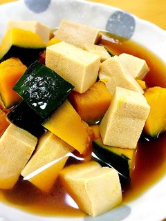 冷やして◎かぼちゃと高野豆腐の煮物♡-レシピのメイン写真