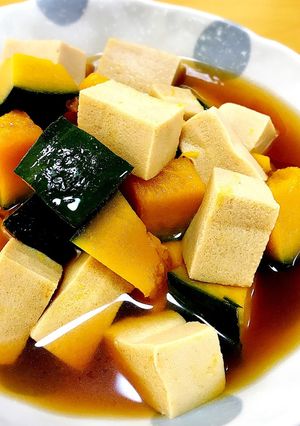 冷やして◎かぼちゃと高野豆腐の煮物♡-レシピのメイン写真