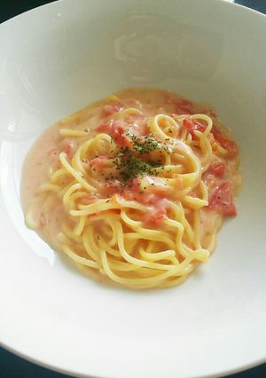 簡単！フレッシュトマトでクリームパスタ-レシピのメイン写真