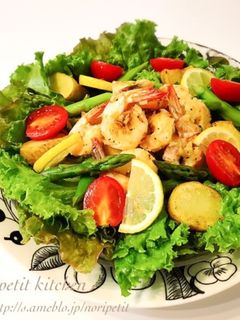 ガーリックシュリンプのごちそうサラダ♡-レシピのメイン写真