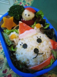 キャラ弁♪クリスマスの熊サンタ♪-レシピのメイン写真