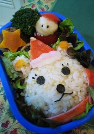 キャラ弁♪クリスマスの熊サンタ♪-レシピのメイン写真