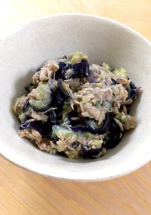 レンチン簡単！ナスとツナの味ぽん和え-レシピのメイン写真