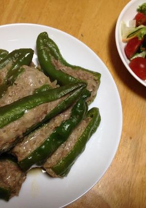 ジャンボしし唐の肉詰め-レシピのメイン写真