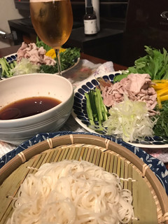 豚しゃぶ野菜そうめん つけ麺仕立-レシピのメイン写真