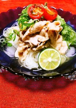 豚しゃぶすり卸し胡瓜のぶっかけソーメン-レシピのメイン写真