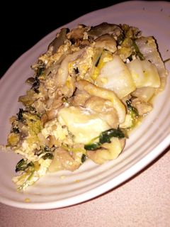 豆苗と豚バラの卵とじ炒め-レシピのメイン写真