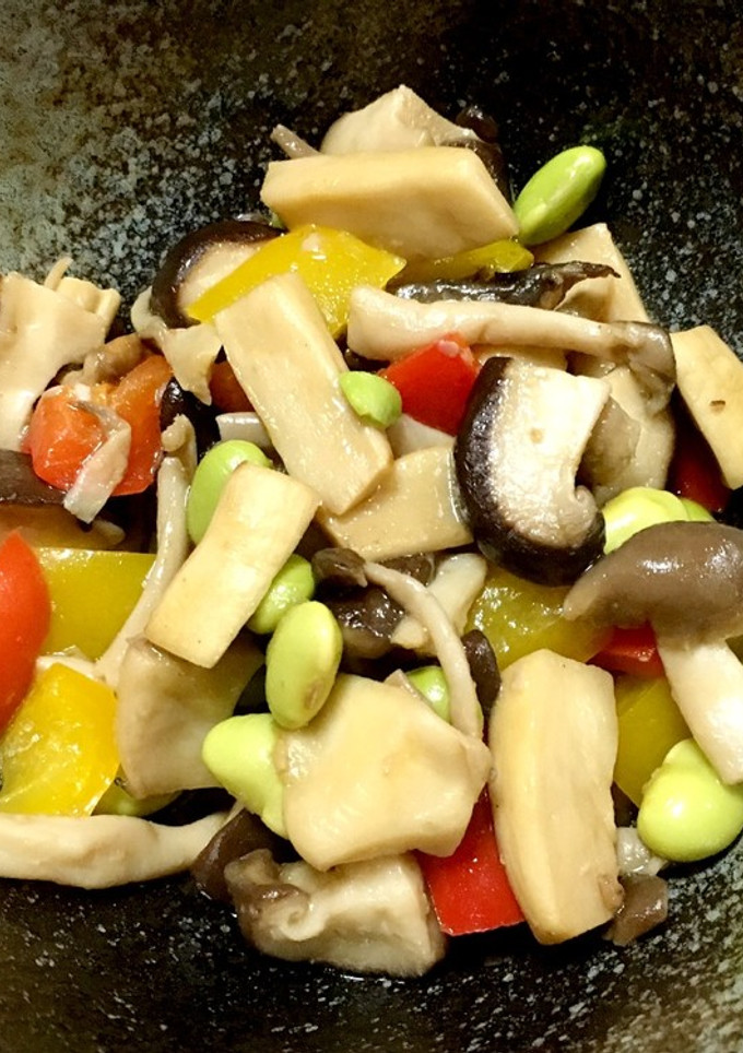 キノコとパプリカと枝豆のオイスター炒め-レシピのメイン写真