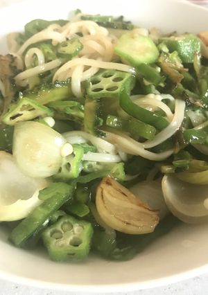 ペコロスと夏野菜のそうめんチャンプルー-レシピのメイン写真