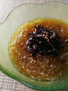 なすのピリ辛翡翠そうめん-レシピのメイン写真