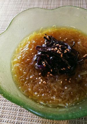 なすのピリ辛翡翠そうめん-レシピのメイン写真