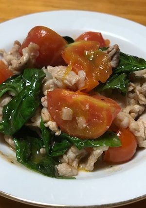 豚肉のバジル☆トマト炒め-レシピのメイン写真