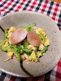 簡単♪ゴーヤとギョニソーの卵とじ♥-レシピのメイン写真