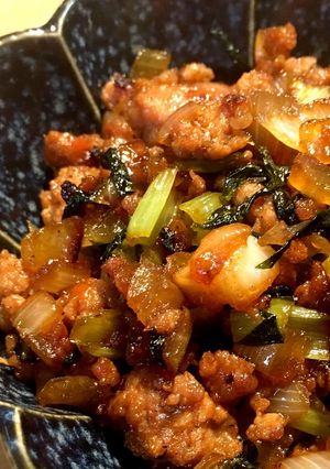 豚ひき肉と玉ねぎのスタミナポン酢炒め-レシピのメイン写真