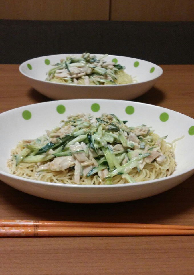 コンビニの蒸し鶏を使った、簡単！冷し中華-レシピのメイン写真