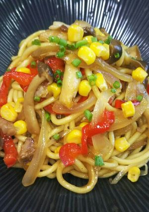 スペアリブソースで変わり麺-レシピのメイン写真