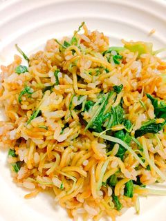 水菜とチンゲン菜のそば飯-レシピのメイン写真