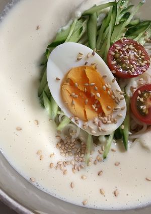 大豆から作る 韓国豆乳麺 コングクス-レシピのメイン写真