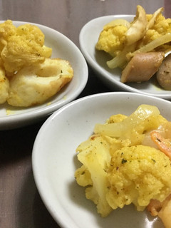 カリフラワカレー炒め 竹輪ウィンナえび-レシピのメイン写真