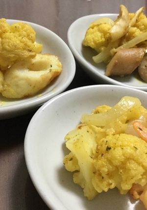 カリフラワカレー炒め 竹輪ウィンナえび-レシピのメイン写真