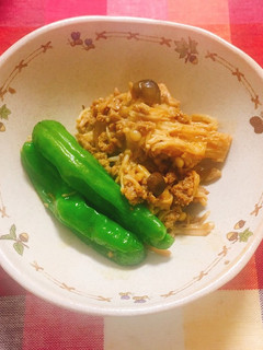 キノコとししとうのピリ辛ひき肉炒め-レシピのメイン写真