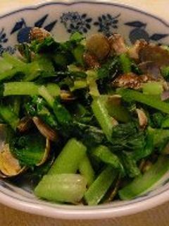 簡単中華風!あさりと青菜の炒め物-レシピのメイン写真