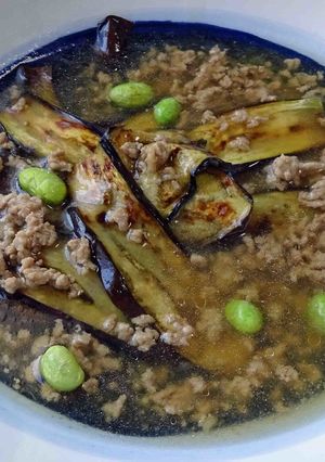 時短調理のスライス茄子のそぼろ餡掛け-レシピのメイン写真