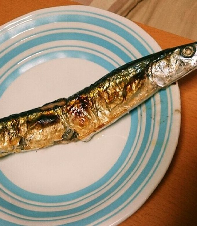ペン画　焼き秋刀魚　Eguchi ペン画 焼き秋刀魚 Eguchi