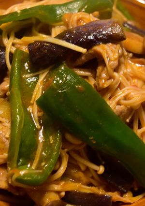 えのき茸が麺のよう★夏野菜トマトパスタ風-レシピのメイン写真