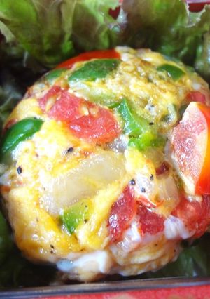 トマトとピーマンのスパニッシュオムボール-レシピのメイン写真