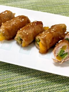 ゴーヤとパプリカの豚肉巻きサッパリ風味-レシピのメイン写真