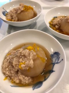 蕪の菊花そぼろあん-レシピのメイン写真