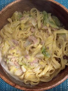 キャベツとツナのクリームパスタ-レシピのメイン写真