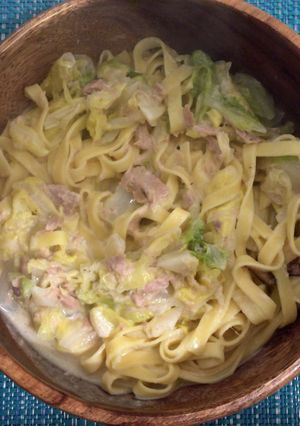 キャベツとツナのクリームパスタ-レシピのメイン写真